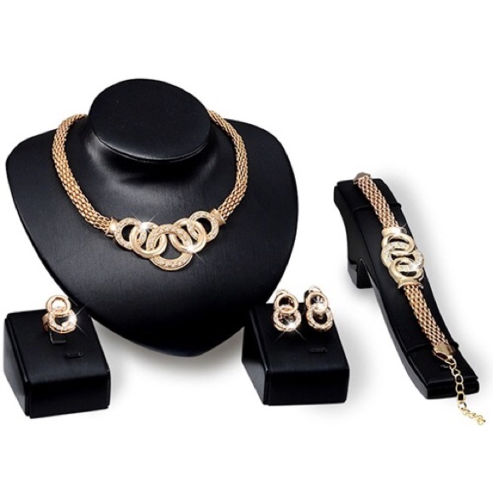 Crystal choker necklace,earrings, and bracelet